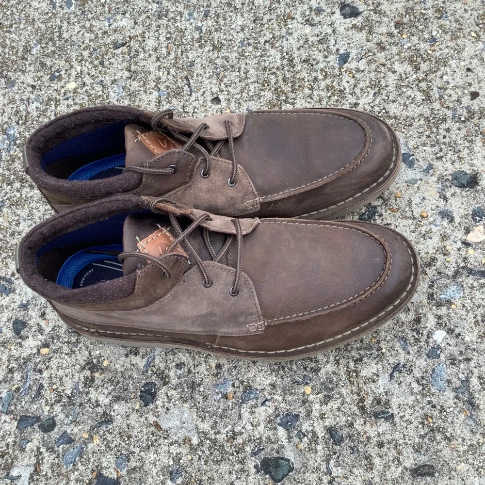Clarks Collection Mens Brown Leather Suede Chukka Boots 261629357100 Size 11